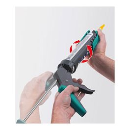 Wolfcraft Pistola selladora MG200 con sistema antigoteo, para cartuchos de silicona/acrílico 310 ml