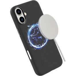 eSTUFF Funda de Cuero Magnética INFINITE VENICE para iPhone 16 Negra - 86% Plástico Reciclado