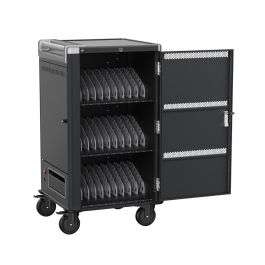 Ewent Ew1700 Armario Carro Carga para 30 Dispositivos con Carga Inteligente, Estantes Divisores Flexibles y Gestión de Cables