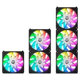 Nox NXHUMMEREASYLINKBK Pack 3 Ventiladores Hummer Easy Link ARGB PWM 120mm para PC, Conexión sin cables, Ultrasilenciosos