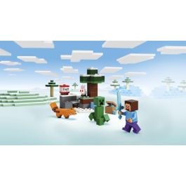 LEGO 21583 Minecraft La Aventura de Steve en la Taiga - Set de Construcción 79 Piezas con Figura de Steve, Creeper, Zorro y Conejo para Niños +6 Años