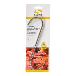 Sauvic Gancho carnicero acero inoxidable 18/8, 20 cm x 5 mm, blister 3 unidades Precio: 4.79000038. SKU: S7900626