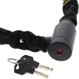 Candado de cadena para bicicleta - BURG WACHTER - 580 90 NEGRO - Acero 6 mm - Textil alta resistencia - 2 llaves Candado de cadena para bicicleta - BURG WACHTER - 580 90 NEGRO - Acero 6 mm - Textil alta resistencia - 2 llaves