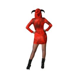 Disfraz Demonia Roja Vestido Corto Con Capucha Para Mujer Adulta Halloween