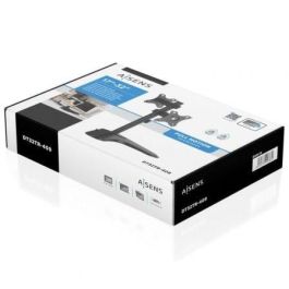 Aisens DT32TR-409 Soporte de Mesa para 2 Monitores Giratorio Inclinable 17-32" hasta 8kg Negro para POS y pantallas táctiles