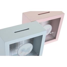 DKD Home Decor Hucha Baby Patito Lindo 23 Rosa Azul Multicolor 7 x 18 x 18 cm (6 Unidades)