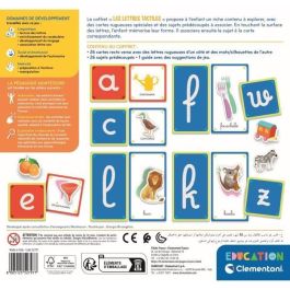 Clementoni CLE8005125527977 Juego Educativo Letras Táctiles Montessori para Aprender el Abecedario - 26 Cartas de Letras - 3+ Años