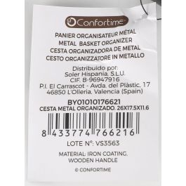 Cesta de metal organizador Confortime 26x17.5x11.6 cm (12 Unidades) Cesta de metal organizador Confortime 26x17.5x11.6 cm (12 Unidades)