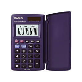 Casio Calculadora Hs-8 Ver de Oficina, 8 Dígitos, Solar, Violeta Oscuro