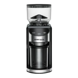 ROMMELSBACHER EKM 400 Molinillo de café eléctrico, 220g capacidad, muelas cónicas de acero inoxidable, 35 ajustes, color negro y acero