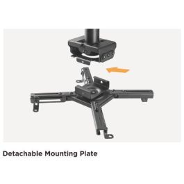 Vivolink Soporte Techo Proyector Ajustable 60.5-90.5cm, Inclinable, 35 kg Carga, para Proyectores 130-470mm, Blanco