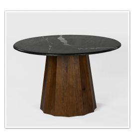 DKD Home Decor Mesa de Comedor Cuadrada Moderna Madera de Mango y Mármol Negro Marrón 120x120x76 cm Desmontable Precio: 561.89000021. SKU: S3040513