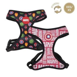 Cerdá Arnés para Perros Marvel Oficial, Talla XXS/XS, Diseño Comics Rojo para Mascotas Pequeñas