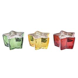 Vela DKD Home Decor Amarillo Rojo Verde Estrella Navidad 10 x 10 x 5,5 cm (3 Unidades) Precio: 13.50000025. SKU: B1A8H87JAT