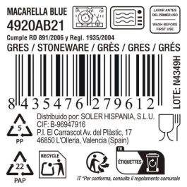 Fuente Oval Macarella Blue 29x13.5x2.4 cm - Inde (24 Unidades) Fuente Oval Macarella Blue 29x13.5x2.4 cm - Inde (24 Unidades)