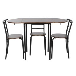 DKD Home Decor Mesa Negro Marron MDF Metal 55 x 78 x 121 cm Set de 5