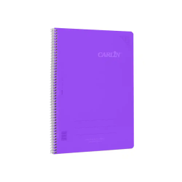 Carlin Cuaderno Espiral A4 Tapa Plástico 80 Hojas 90gr Cuadro 4mm con Margen Violeta