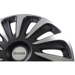 Michelin Tapacubos 15" ABS Bicolor Edición Carbono con Sistema NVS Seguridad Visión Nocturna - Lote de 4