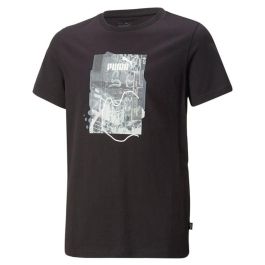 Camiseta de Manga Corta Infantil Puma Essentials+ Street Art Grap Negro
