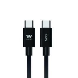 Cable USB 2.0 Tipo-C Woxter PE26-190/ USB Tipo-C Macho - USB Tipo-C Macho/ Hasta 100W/ 480Mbps/ 2m/ Negro Precio: 12.50000059. SKU: B1BJPCCH8Z