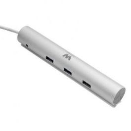 Hub USB Woxter PE26-142 Blanco Plateado Aluminio (1 unidad)