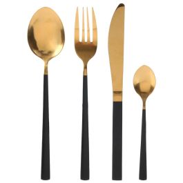 Home Deco Factory Lounge Cubertería 16 Piezas Acero Inoxidable Dorado Mango Negro Precio: 21.49999995. SKU: B1HRPGPKE6