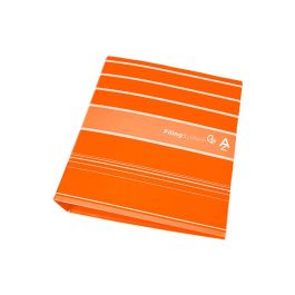 Archivador De Palanca Liderpap El A4 Filing System Forrado Sin Rado Lomo 80 mm Naranja Con Caja Y Compresor Metalico