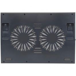 Conceptronic Base de Refrigeración para Portátiles hasta 17 pulgadas con 2 Ventiladores Ultrasilenciosos, Ajuste de Altura y Puerto USB