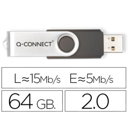 Q-connect Memoria USB Flash 64 GB 2.0 Negra Precio: 6.89999959. SKU: B1EF6XHF9L