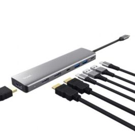 Docking USB Tipo-C Trust Dalyx/ 2xUSB/ 2xHDMI/ 1xDisplayPort/ 1xUSB Tipo-C PD/ Gris Docking USB Tipo-C Trust Dalyx/ 2xUSB/ 2xHDMI/ 1xDisplayPort/ 1xUSB Tipo-C PD/ Gris