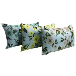 DKD Home Decor Cojín Shabby Estampado Floral de Poliéster Jacquard Amarillo Verde 50x10x30 cm (6 Unidades) Precio: 35.07306. SKU: B12C8HT4HX