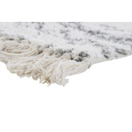 DKD Home Decor Alfombra Boho Blanco Negro 50 x 1 x 80 cm Algodón Polyester Baño Flecos