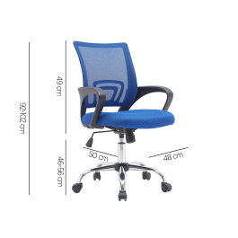 Q-connect Silla Siena Oficina Malla Base Metálica Color Negro/Azul Ajustable Premium