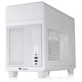 Thermaltake TR100 Mini Torre Blanca, Caja de PC compacta, compatible con fuentes SFX/SFX-L, soporta radiadores 120/140/240/280mm y discos 2.5"