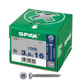 Caja de tornillos SPAX Wirox Z2 Cabeza plana 3,5 x 16 mm 1000 Unidades Precio: 15.49999957. SKU: B19JJCY8YT
