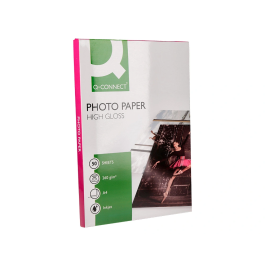 Q-connect Papel Fotográfico Glossy Din A4 260gr Alta Calidad Ink-jet Bolsa 50 Hojas