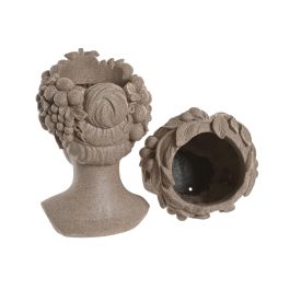 DKD Home Decor Macetero Romantico Beige Resina 20 x 29 x 18 cm (2 Unidades)