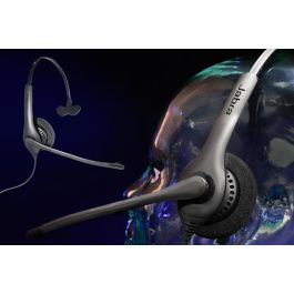AGFEO Headset 1500 Mono Auricular Monoaural de Diadema Alámbrico Negro para Oficina con Micrófono y Filtrado de Ruido