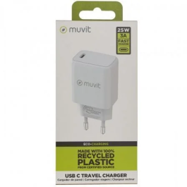 muvit for change cargador de pared Tipo C PD 20W blanco