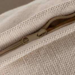 Sofá 3 Plazas Crema Tejido-Madera 200 X 95 X 85 cm