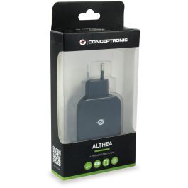Conceptronic ALTHEA04B Cargador 4 Puertos USB-A 25W 5V/2.4A Negro