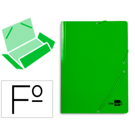 Liderpapel Carpeta Gomas Tres Solapas Cartón Plastificado Folio Color Verde Precio: 1.79000019. SKU: B19XJM4L7D