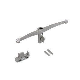 Emuca Lote de soportes para 5 estantes de cristal para la estructura Zero, cristales no incluidos, Zamak, Pintado color gris piedra