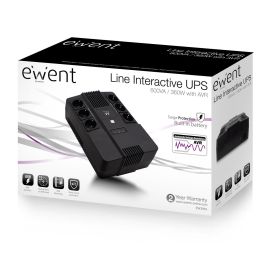 Ewent EW3945 SAI Línea Interactiva 600 VA - 120 W con AVR y Protección contra Sobretensiones