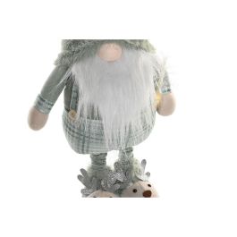 DKD Home Decor Figura Navidad Alpina de Poliéster con LED Extensible Verde y Blanco, Funciona con 2 Pilas CR2032, 65 x 15 x 28 cm