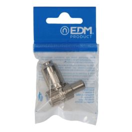 Edm Clavija TV Acodada Metálica 9,5mm Macho Cromado