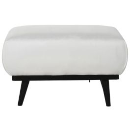 DKD Home Decor Descalzadora Asiento Banco Blanco y Negro de Poliéster Desmontable, 70x50x42 cm, con Altura de Asiento 42 cm
