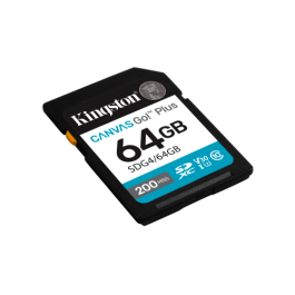 Kingston Tarjeta de Memoria SD Canvas Go! Plus 64GB UHS-I U3 V30 200MB/s SDG4/64GB