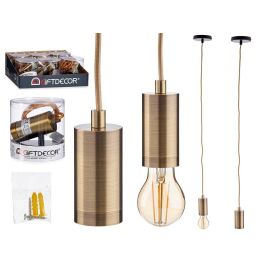 Lampara Colgante Acero Oro Giftdecor 10X94CM (12 Unidades) Lampara Colgante Acero Oro Giftdecor 10X94CM (12 Unidades)