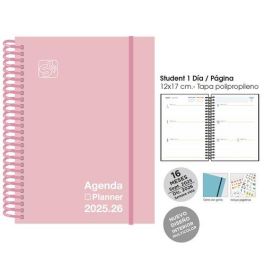 Agenda Anual (2025-26) Senfort 16 Meses Iki Unicolor Espiral Tapa Pp Con Goma 155X215 S/V Pastel Rosa Precio: 13.50000025. SKU: B17N5Q75S6